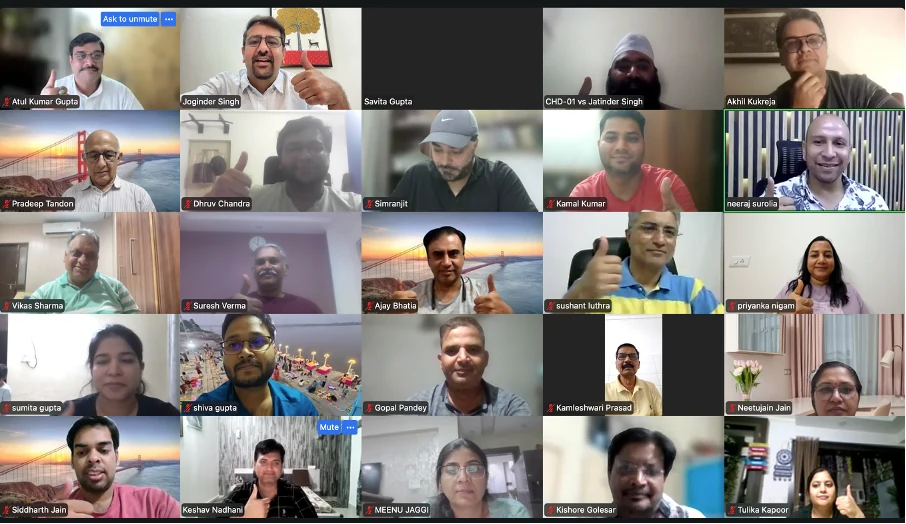 Akoona webinar participants sharing their experiences on a video call